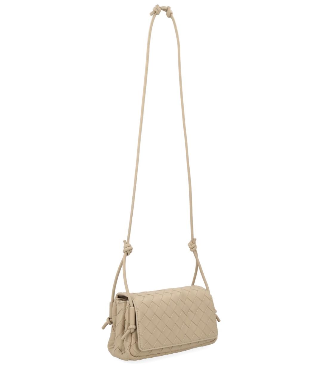 BOTTEGA VENETA Бежевая кожаная сумка через плечо, фото 3