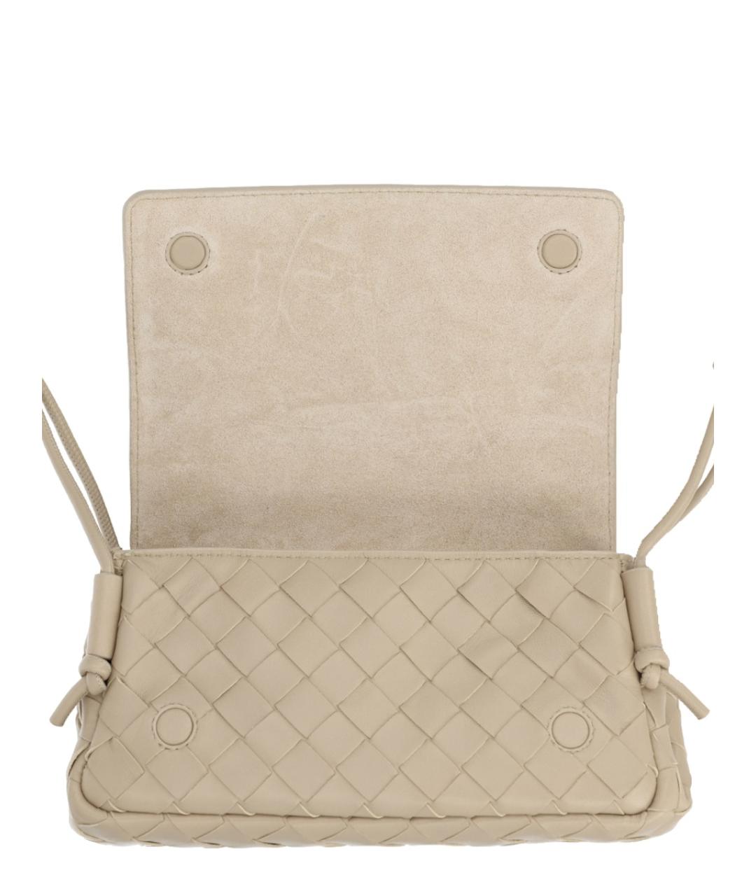 BOTTEGA VENETA Бежевая кожаная сумка через плечо, фото 4