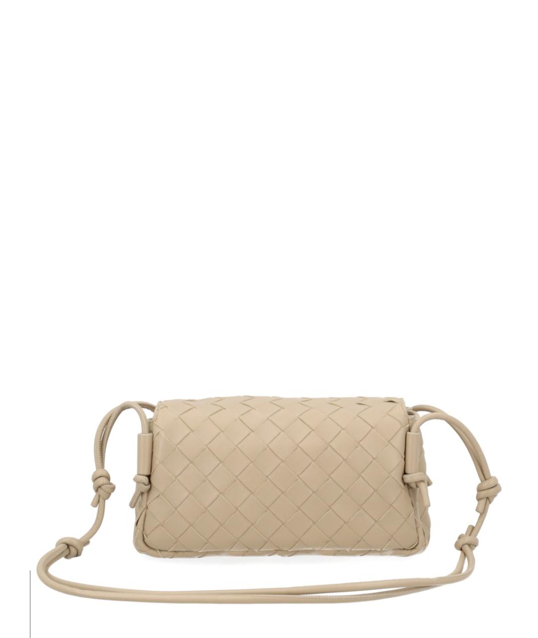 BOTTEGA VENETA Бежевая кожаная сумка через плечо, фото 2