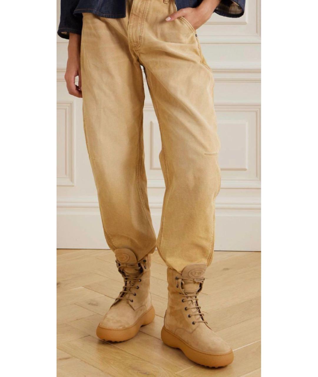 TOD'S Бежевые нубуковые ботинки, фото 3