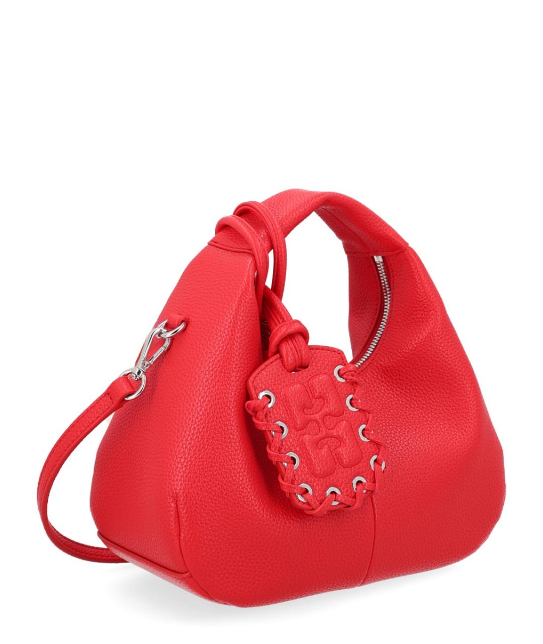 GANNI Красная синтетическая сумка с короткими ручками, фото 2