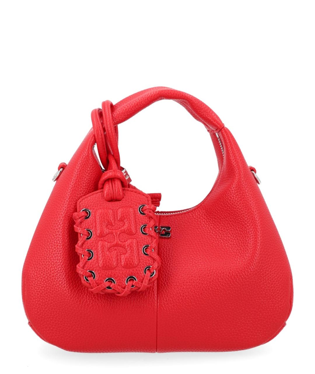 GANNI Красная синтетическая сумка с короткими ручками, фото 1