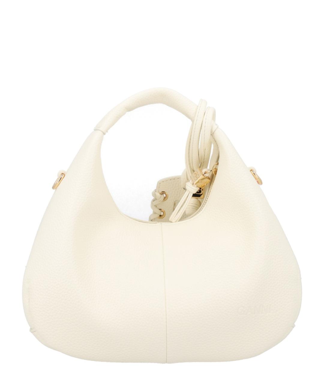 GANNI Белая синтетическая сумка с короткими ручками, фото 3