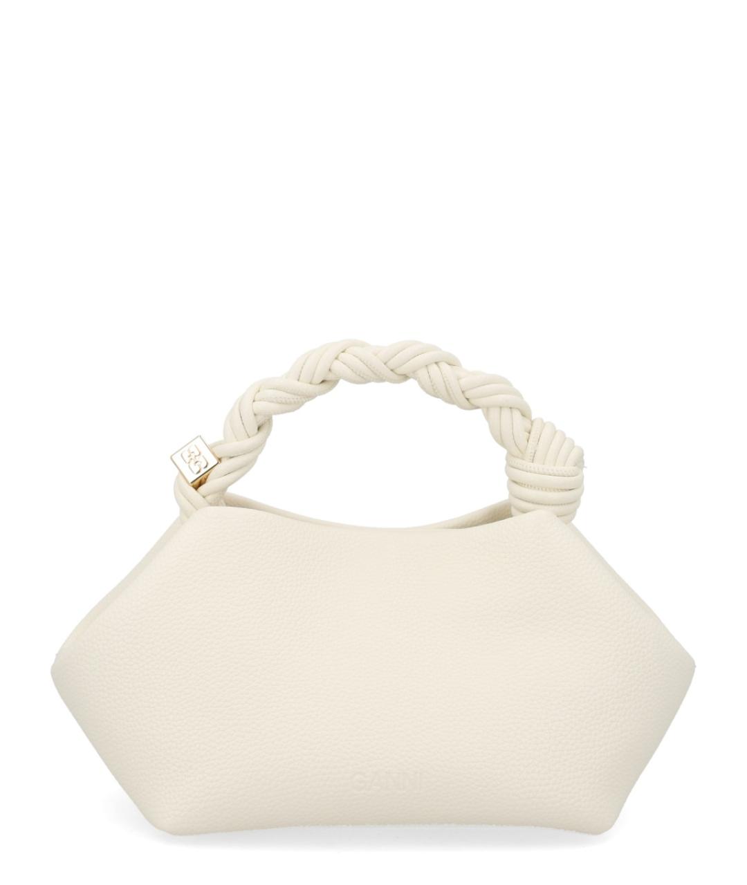 GANNI Белая синтетическая сумка с короткими ручками, фото 3