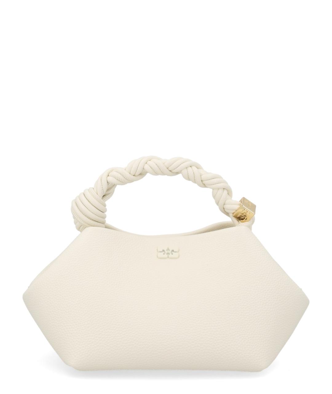 GANNI Белая синтетическая сумка с короткими ручками, фото 1