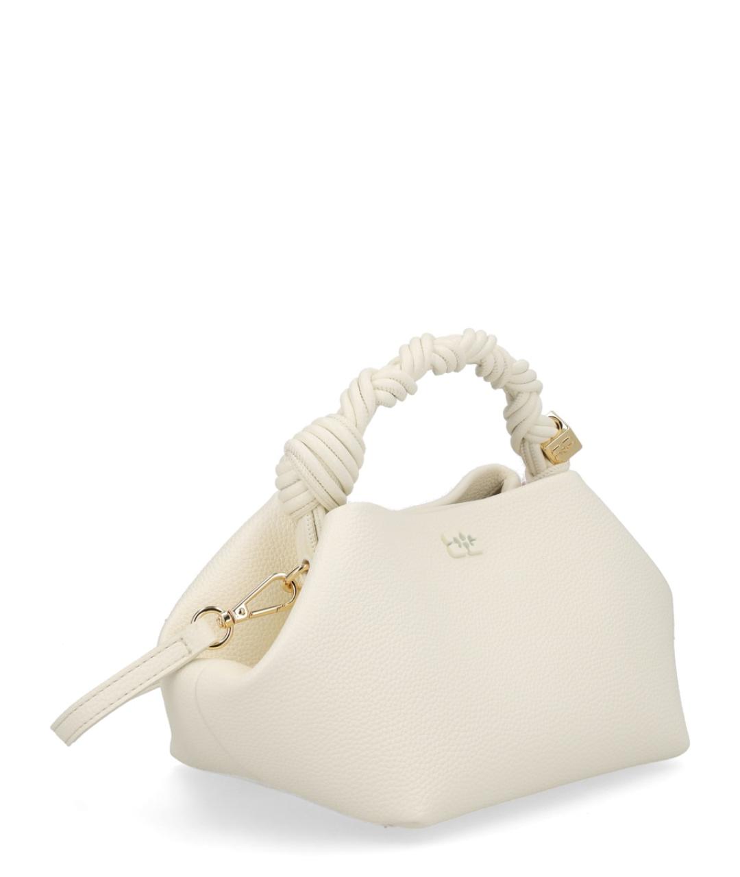 GANNI Белая синтетическая сумка с короткими ручками, фото 2