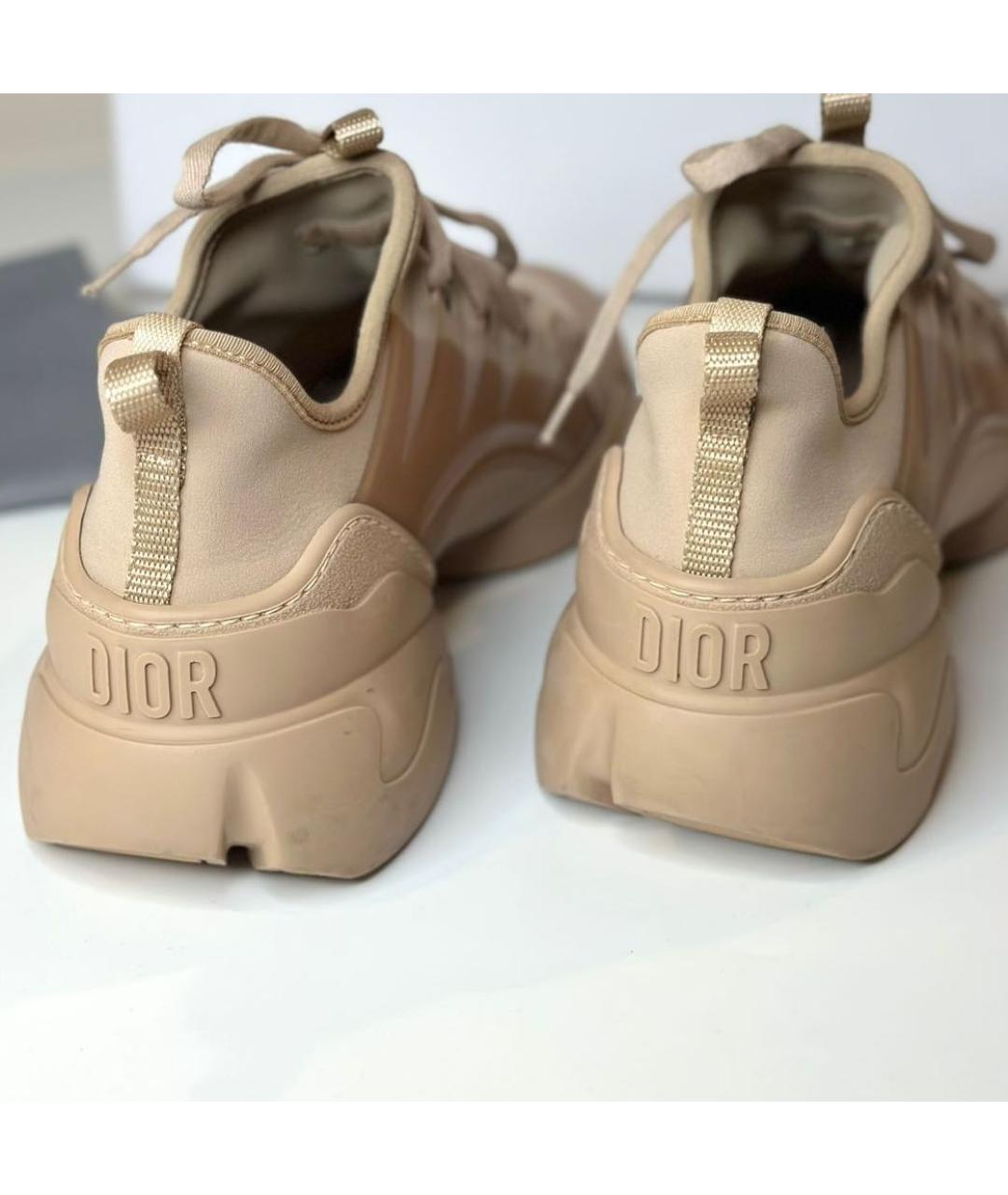 CHRISTIAN DIOR Бежевые текстильные кроссовки, фото 5