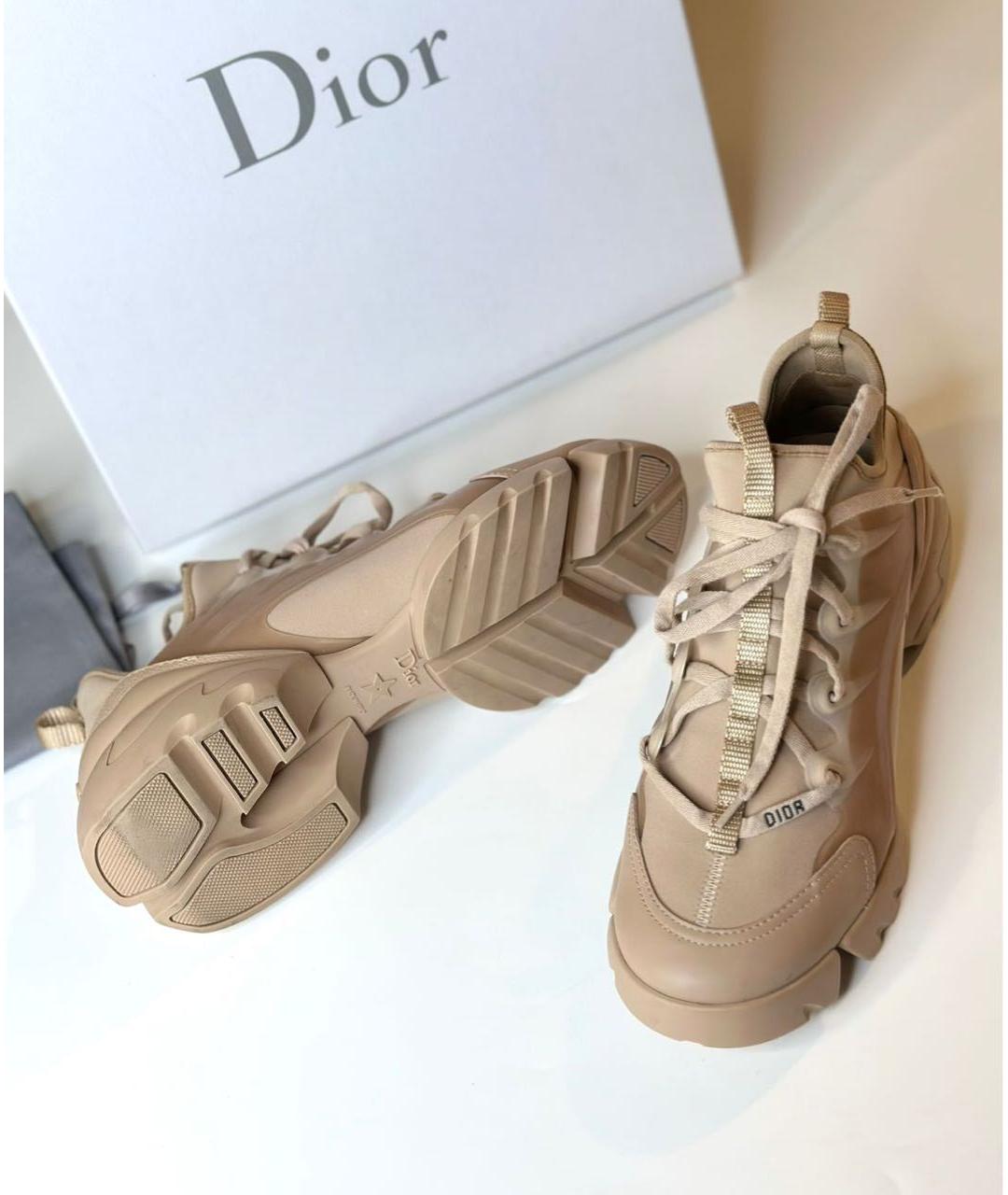 CHRISTIAN DIOR Бежевые текстильные кроссовки, фото 2