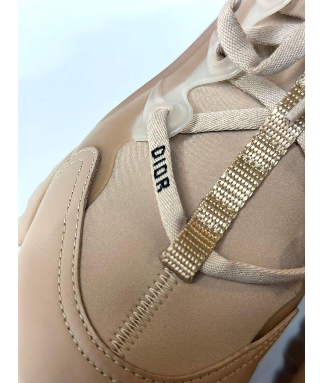 CHRISTIAN DIOR Бежевые текстильные кроссовки, фото 3