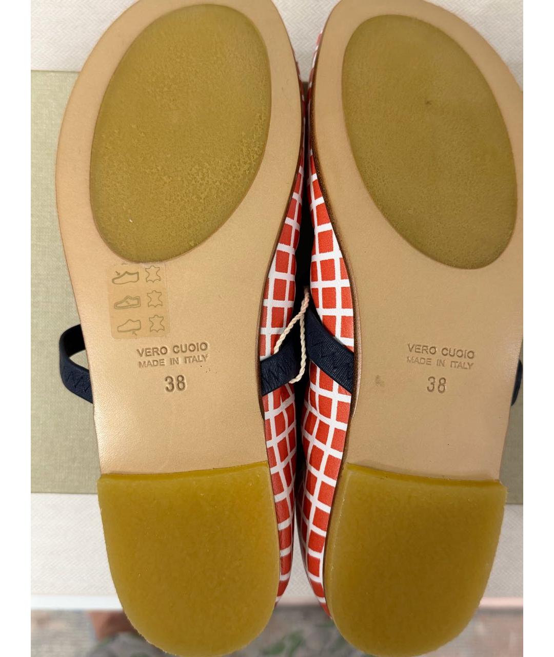 MARNI Коралловые кожаные балетки, фото 6