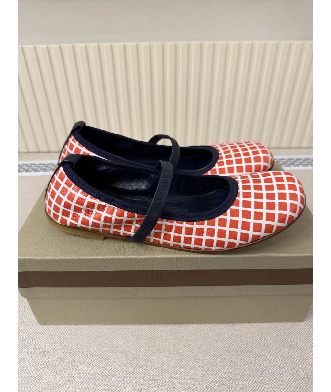 MARNI Коралловые кожаные балетки, фото 9