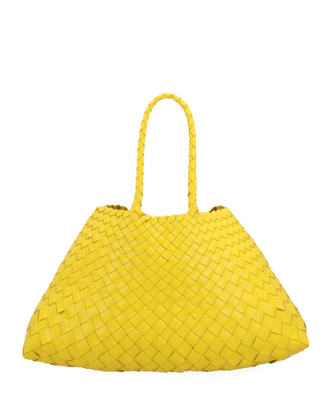 Dragon Diffusion Желтая кожаная сумка тоут, фото 1