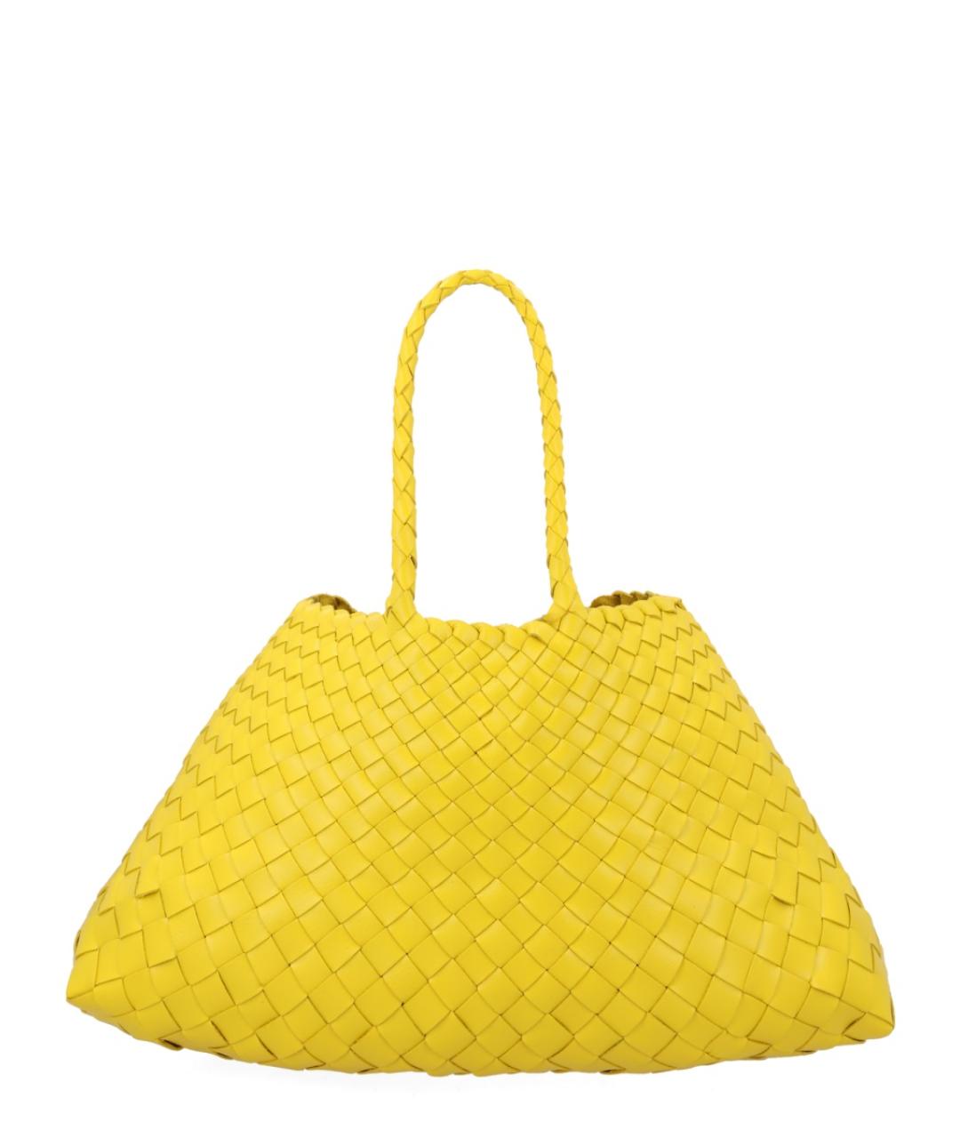 Dragon Diffusion Желтая кожаная сумка тоут, фото 2