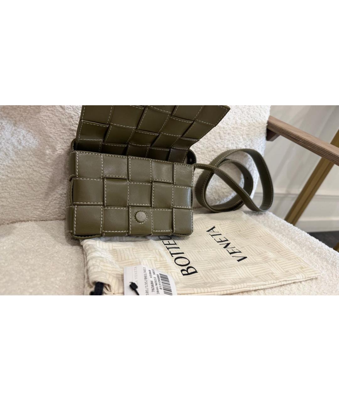 BOTTEGA VENETA Коричневая кожаная сумка на плечо, фото 5