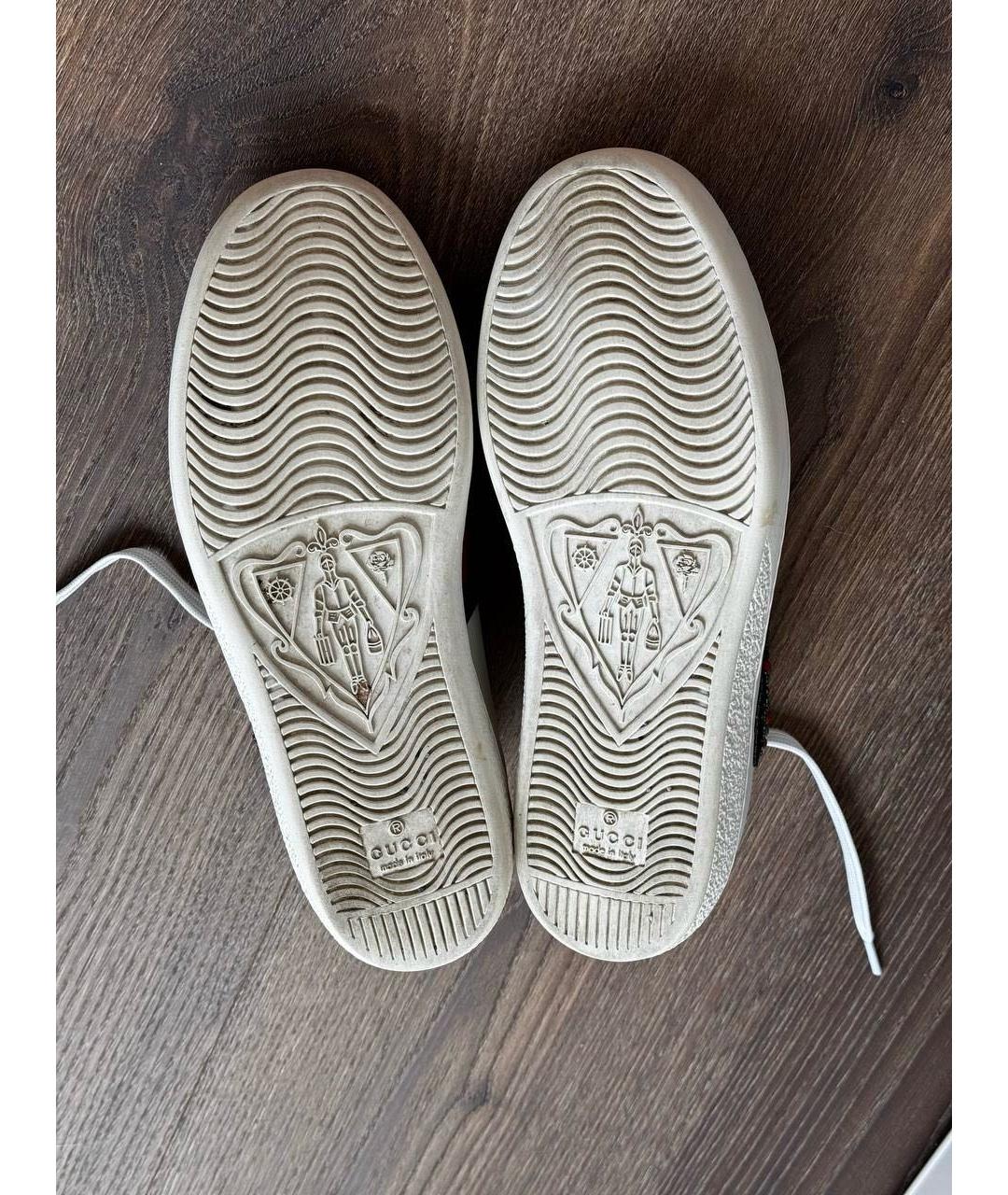 GUCCI Белые кожаные кеды, фото 6