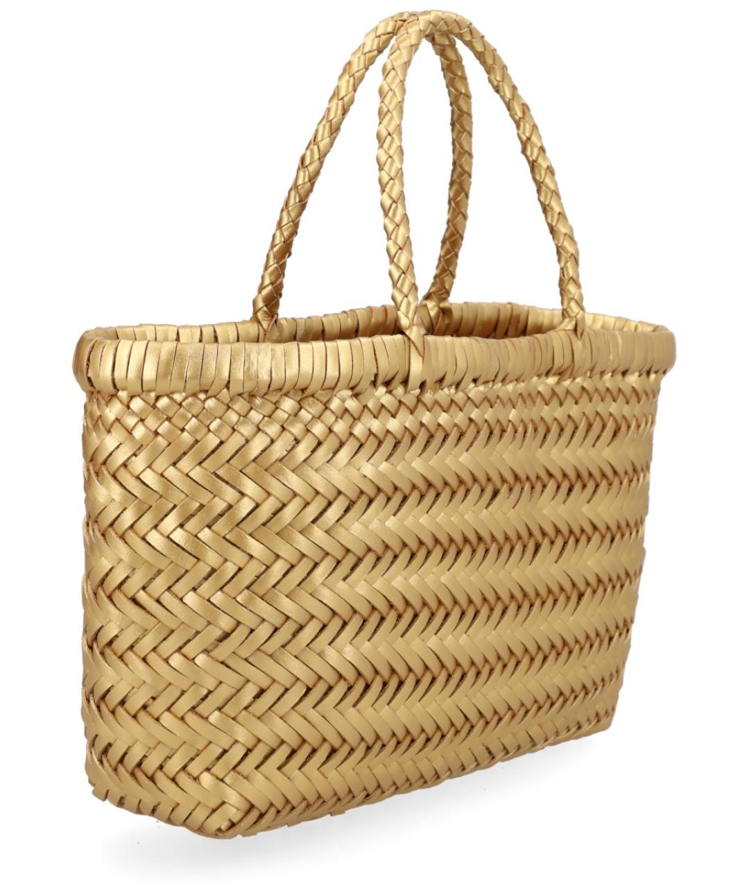 Dragon Diffusion Золотая кожаная сумка тоут, фото 2