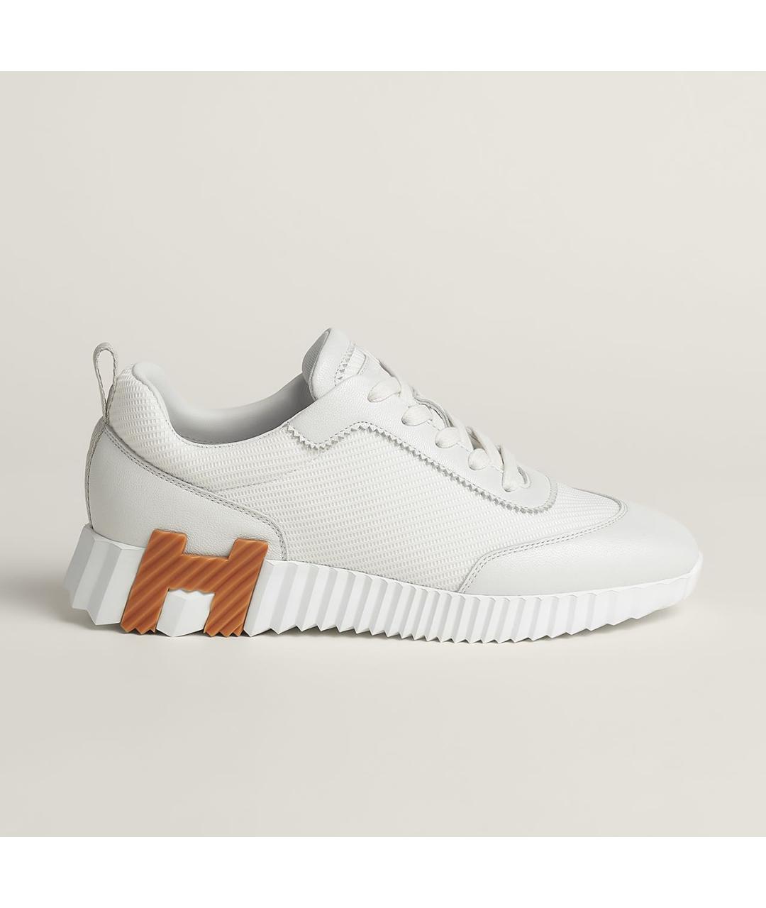 HERMES Белые кожаные кроссовки, фото 6