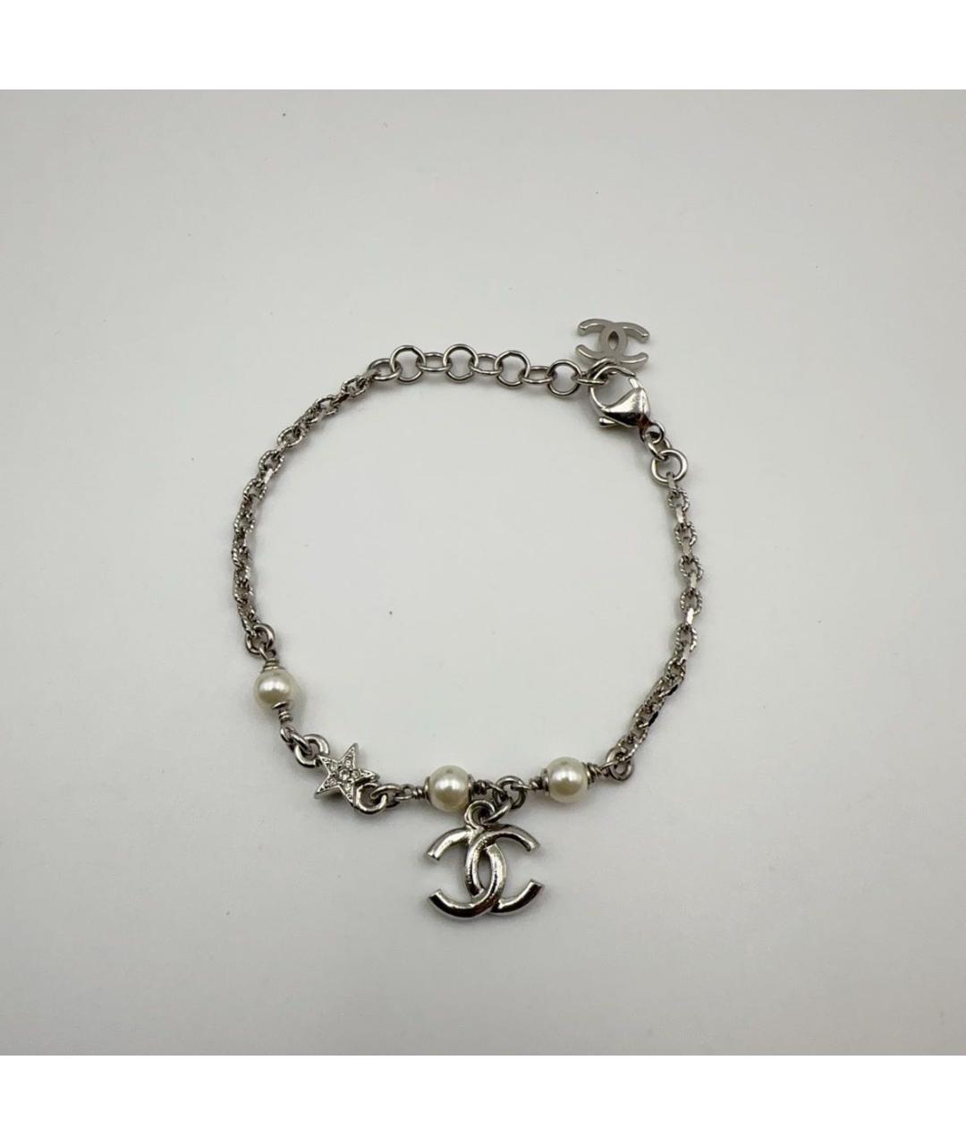 CHANEL Серебрянный металлический браслет, фото 4