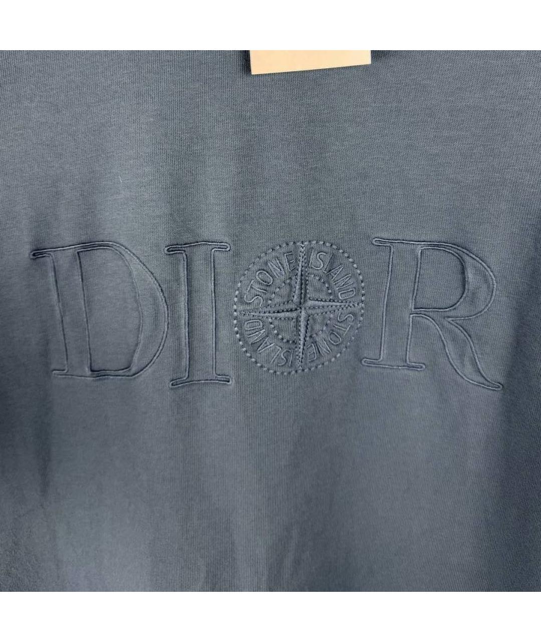 CHRISTIAN DIOR Голубая хлопковая футболка, фото 7
