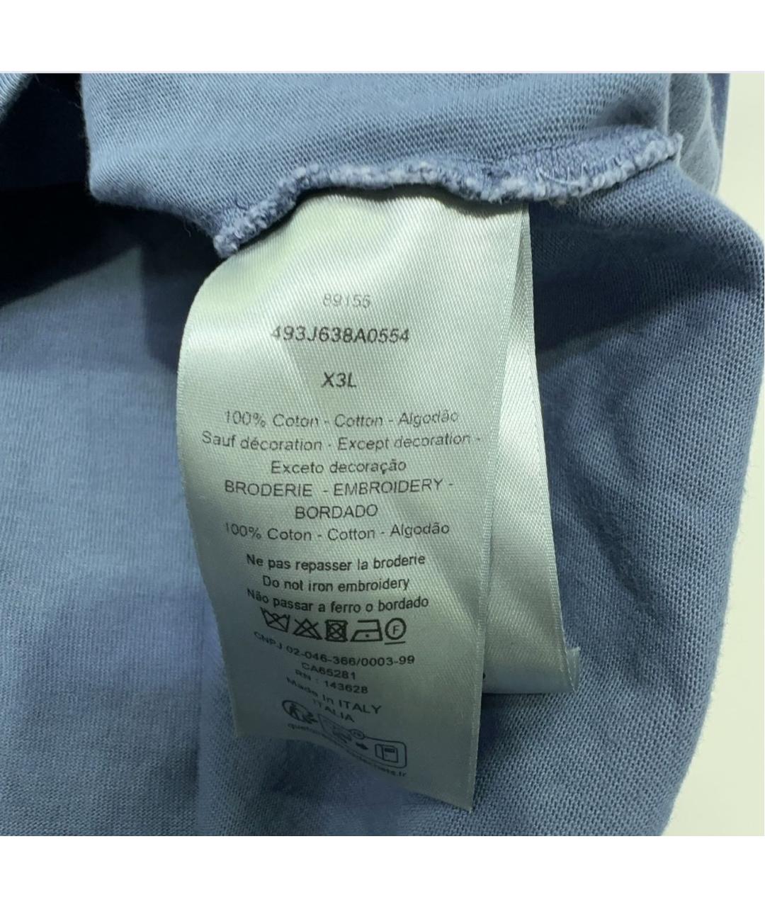 CHRISTIAN DIOR Голубая хлопковая футболка, фото 3