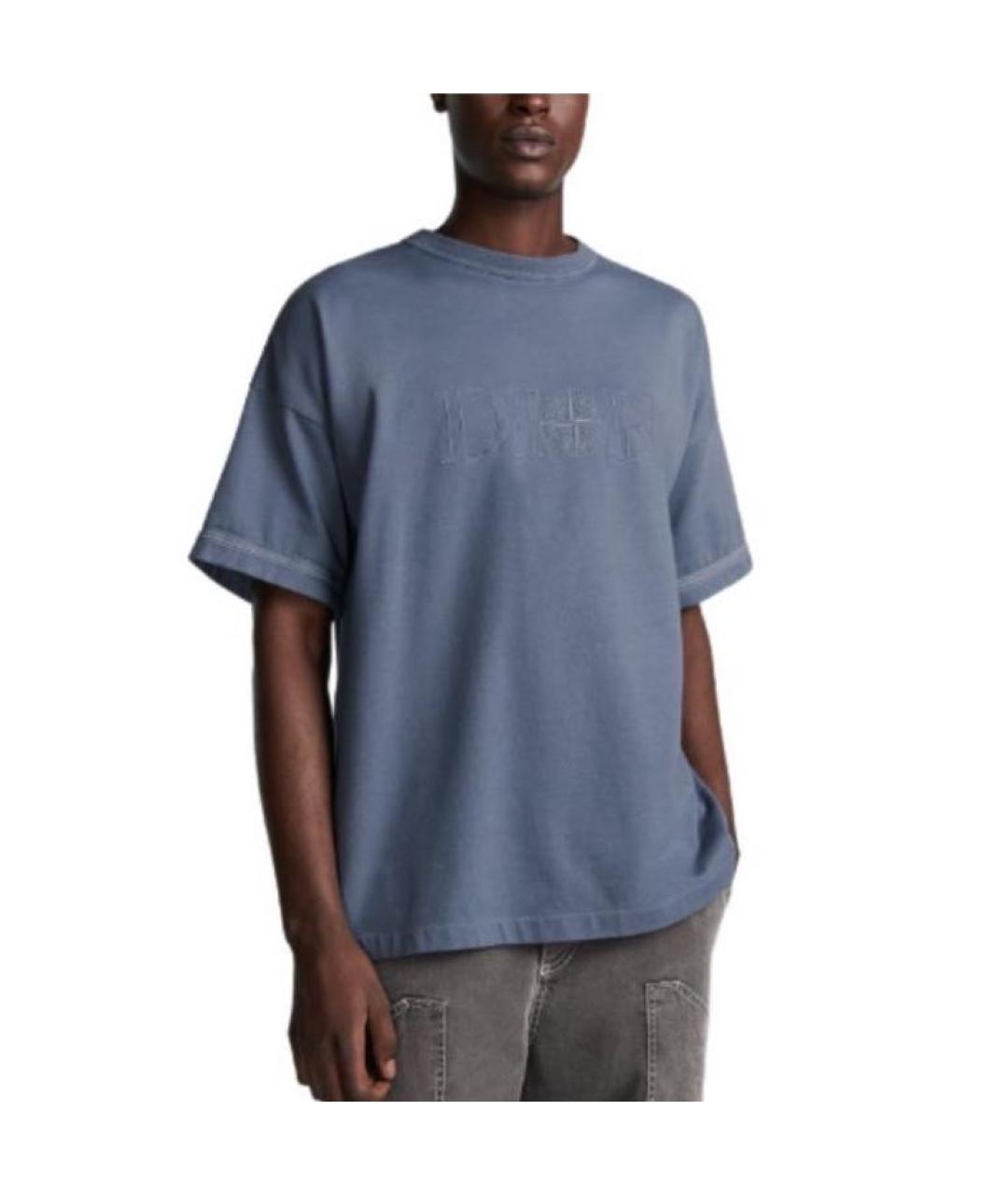 CHRISTIAN DIOR Голубая хлопковая футболка, фото 5