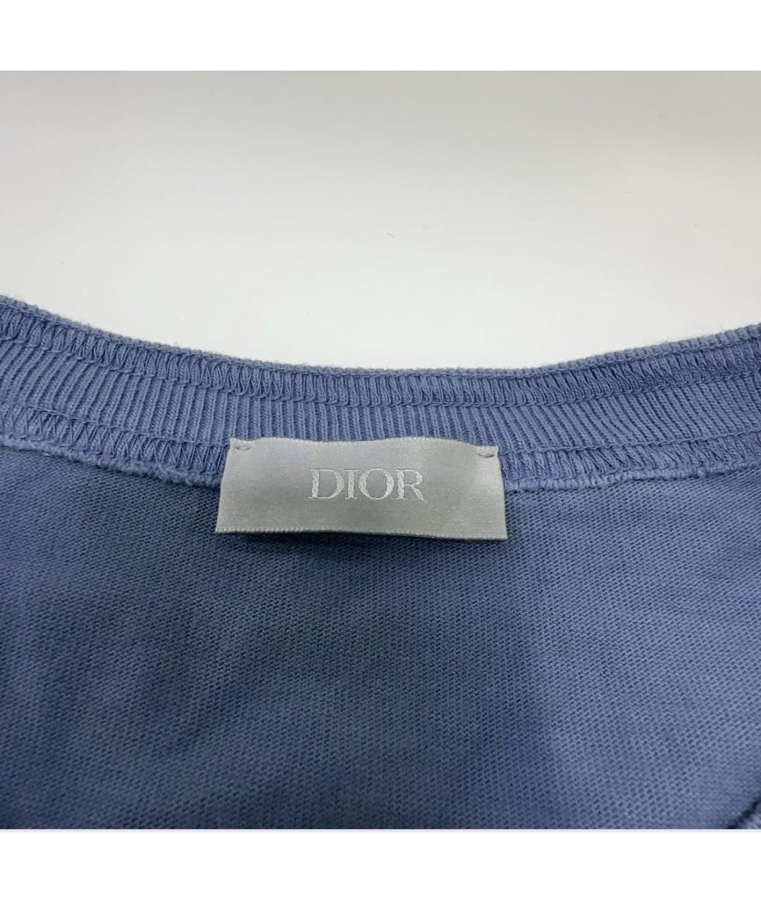 CHRISTIAN DIOR Голубая хлопковая футболка, фото 4