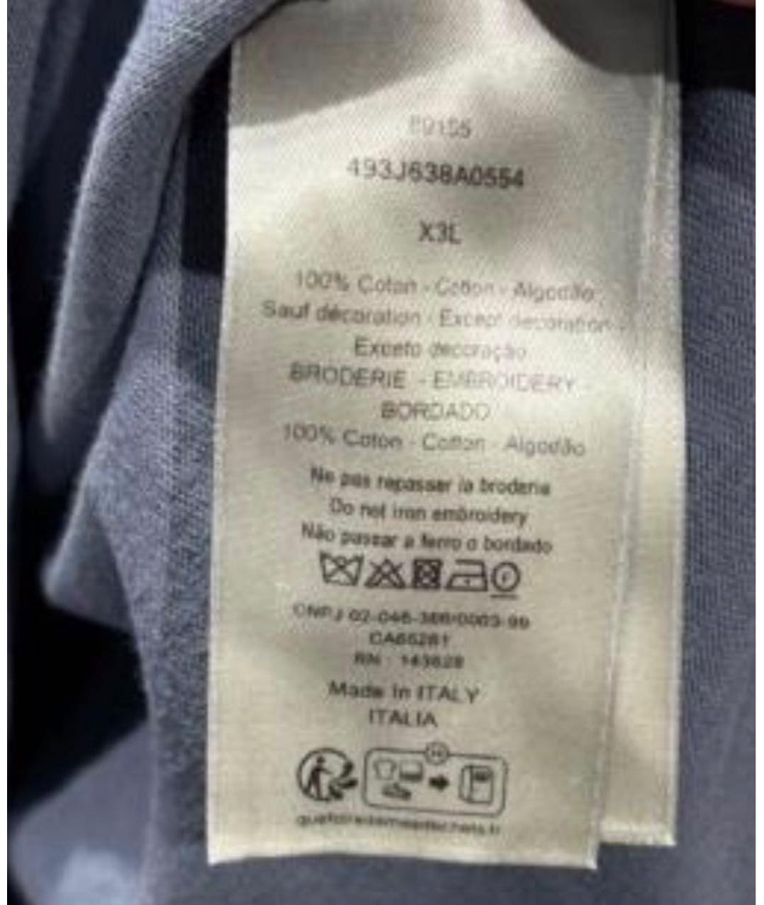 CHRISTIAN DIOR Голубая хлопковая футболка, фото 7