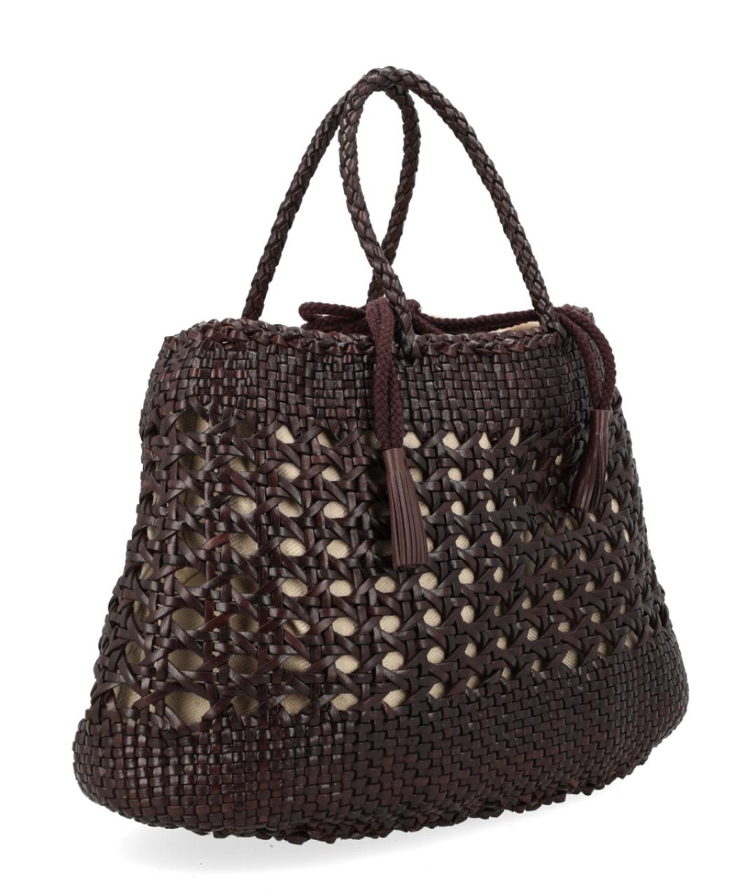 Dragon Diffusion Коричневая кожаная сумка тоут, фото 2