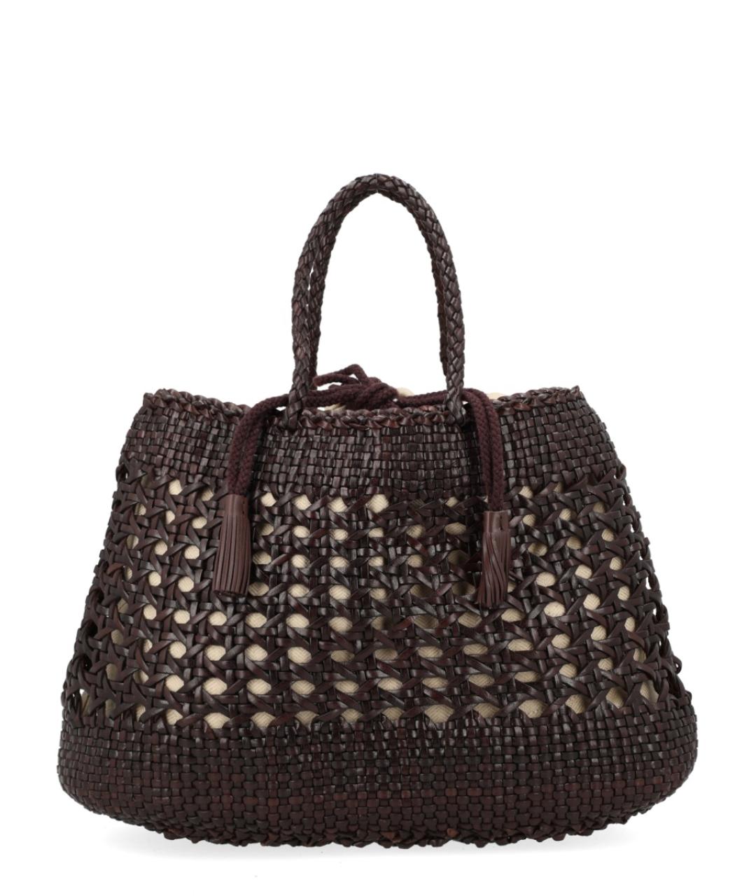 Dragon Diffusion Коричневая кожаная сумка тоут, фото 1