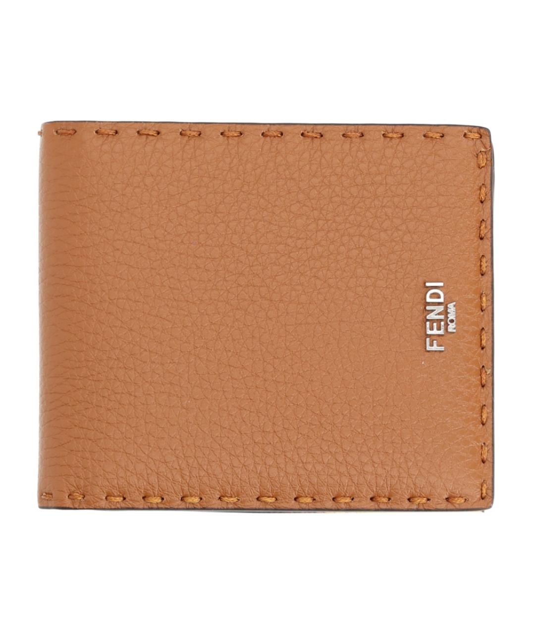 FENDI Коричневый кожаный кошелек, фото 1