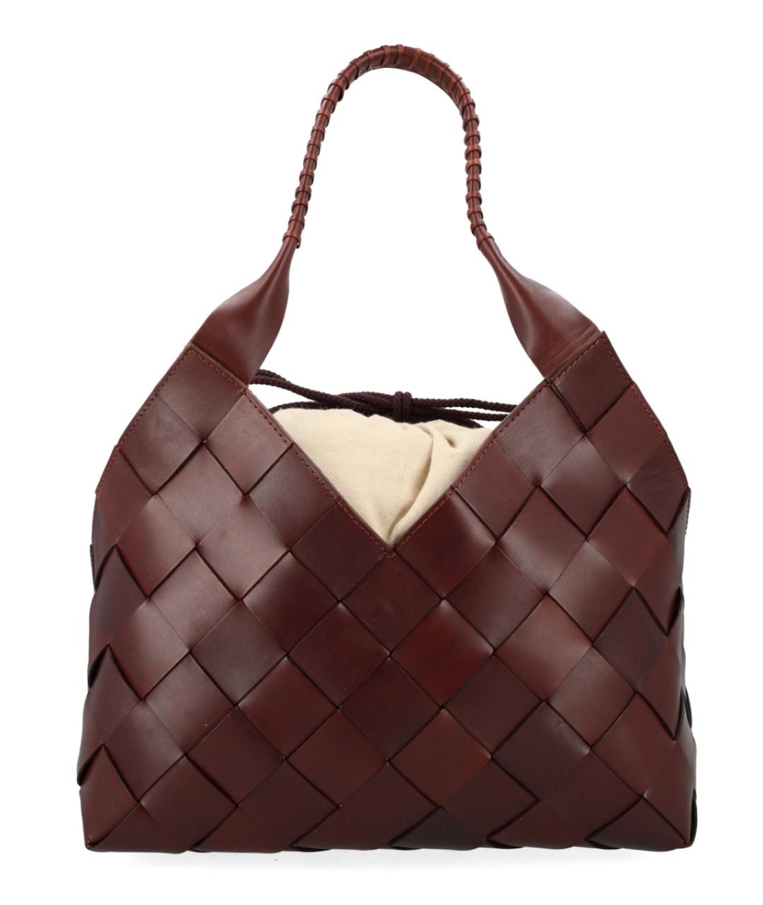 Dragon Diffusion Коричневая кожаная сумка тоут, фото 3