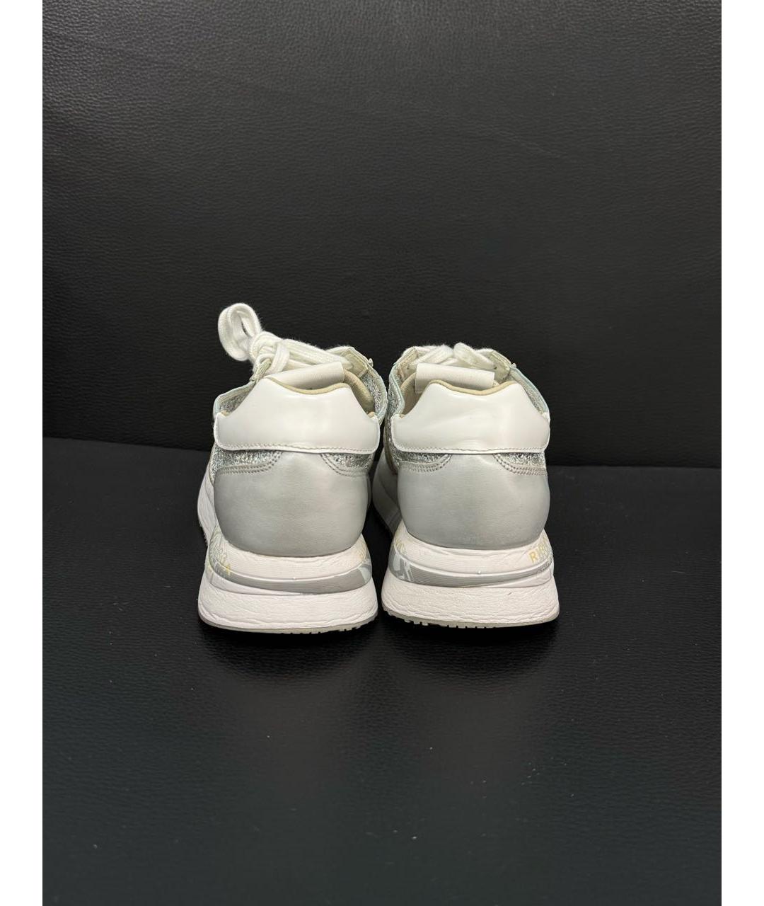 PREMIATA Серебряные кожаные кроссовки, фото 4