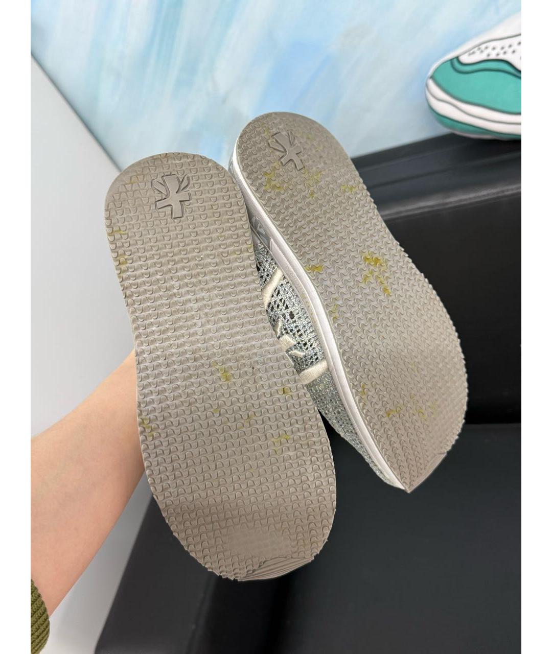 PREMIATA Серебряные кожаные кроссовки, фото 5