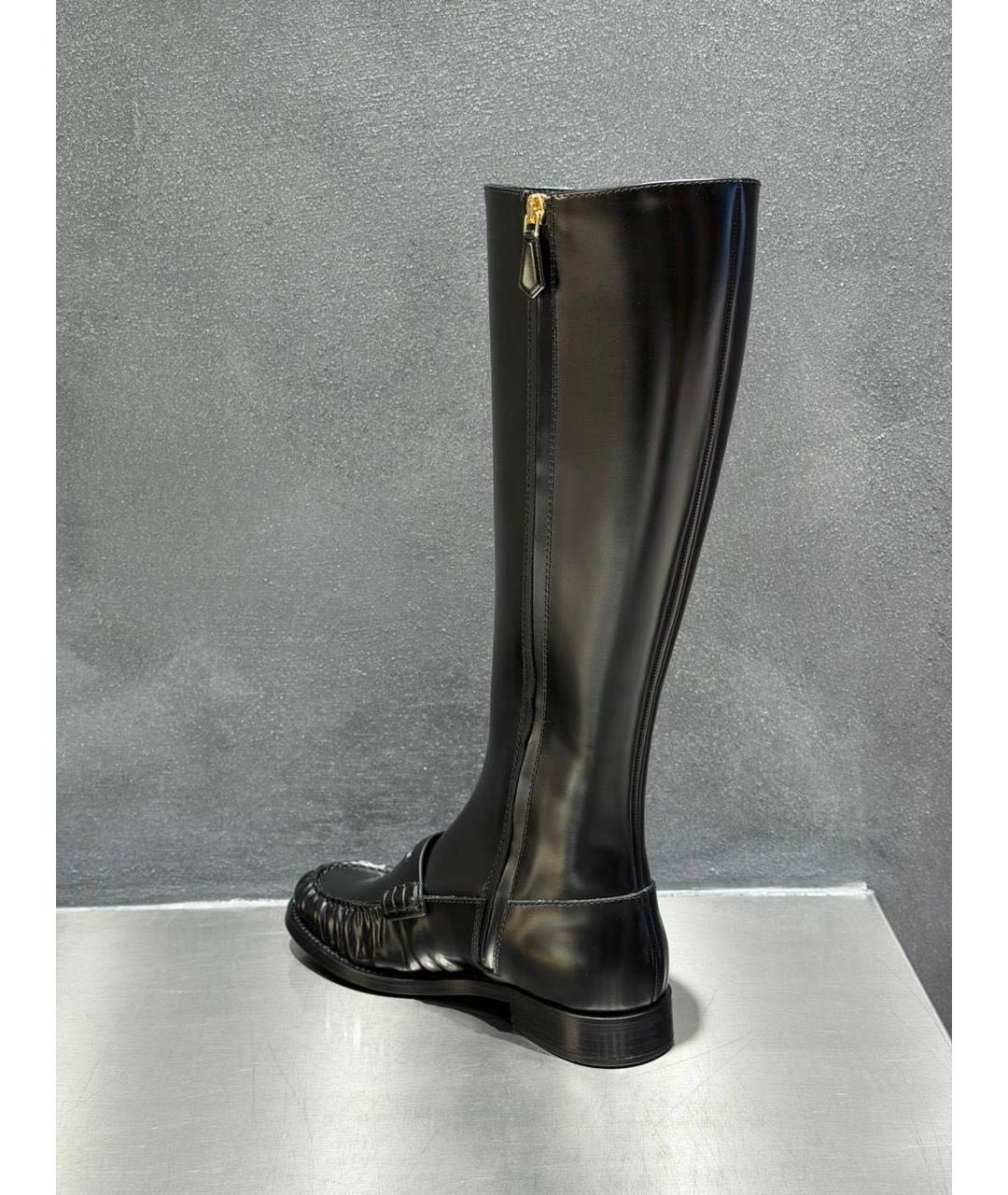 PRADA Черные кожаные сапоги, фото 2