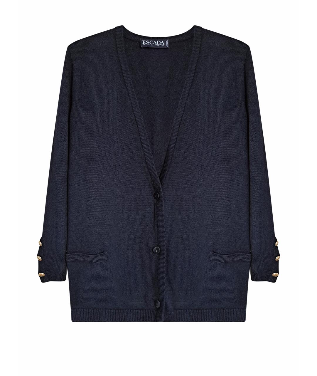 ESCADA Темно-синий шерстяной кардиган, фото 1