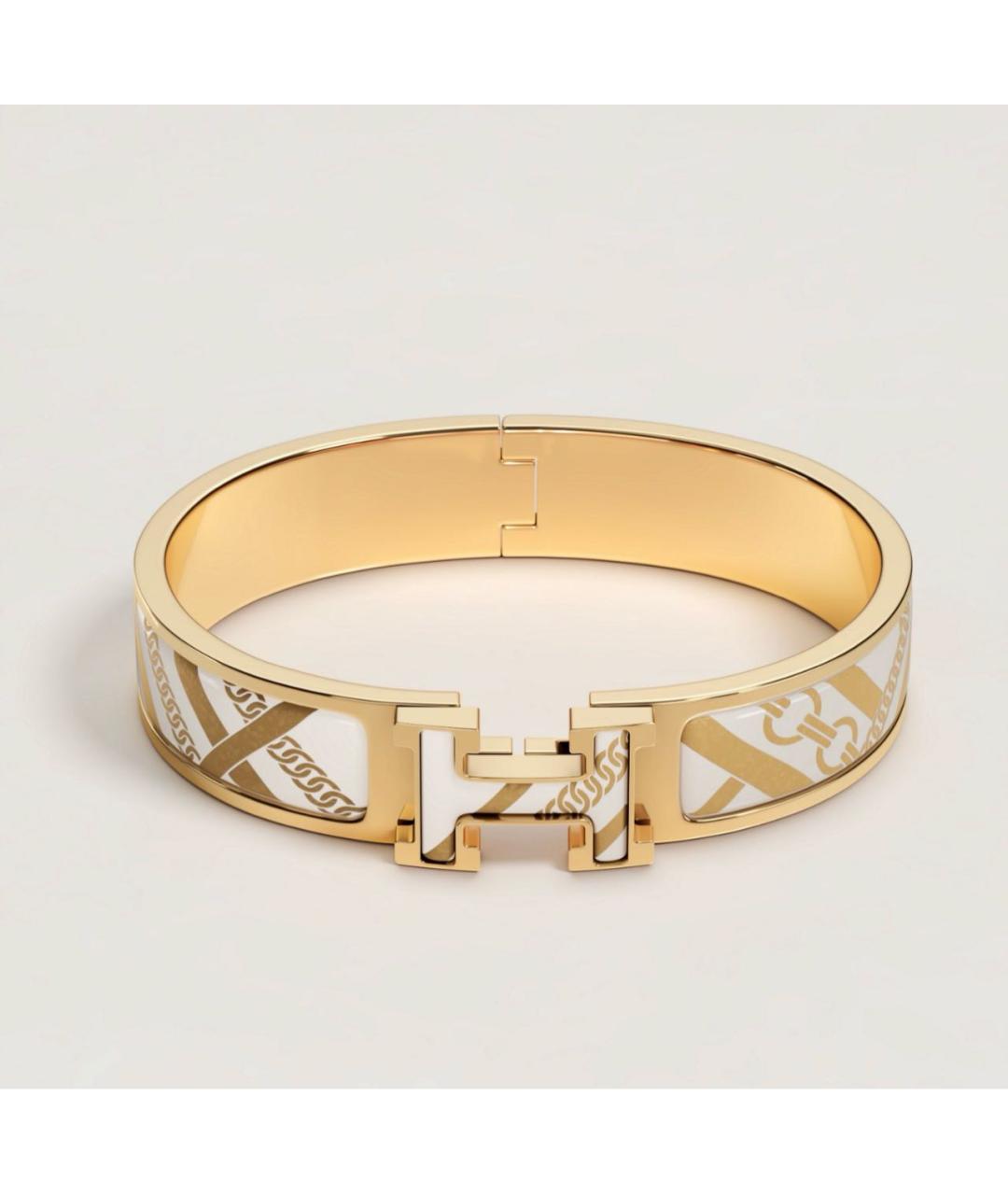 HERMES Белый металлический браслет, фото 5