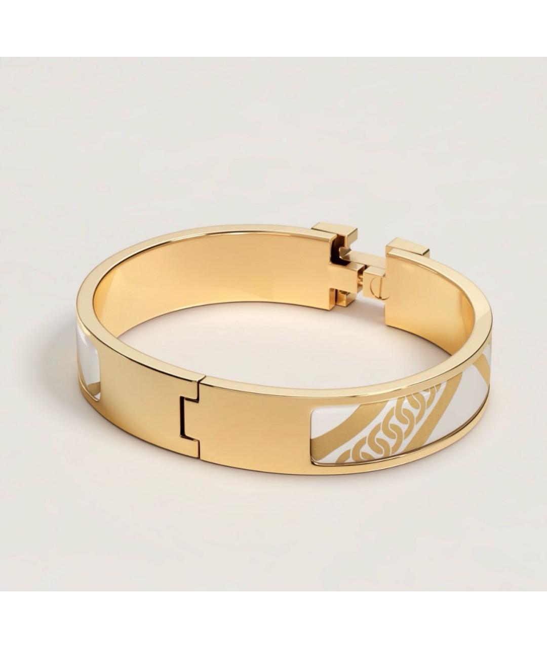 HERMES Белый металлический браслет, фото 2