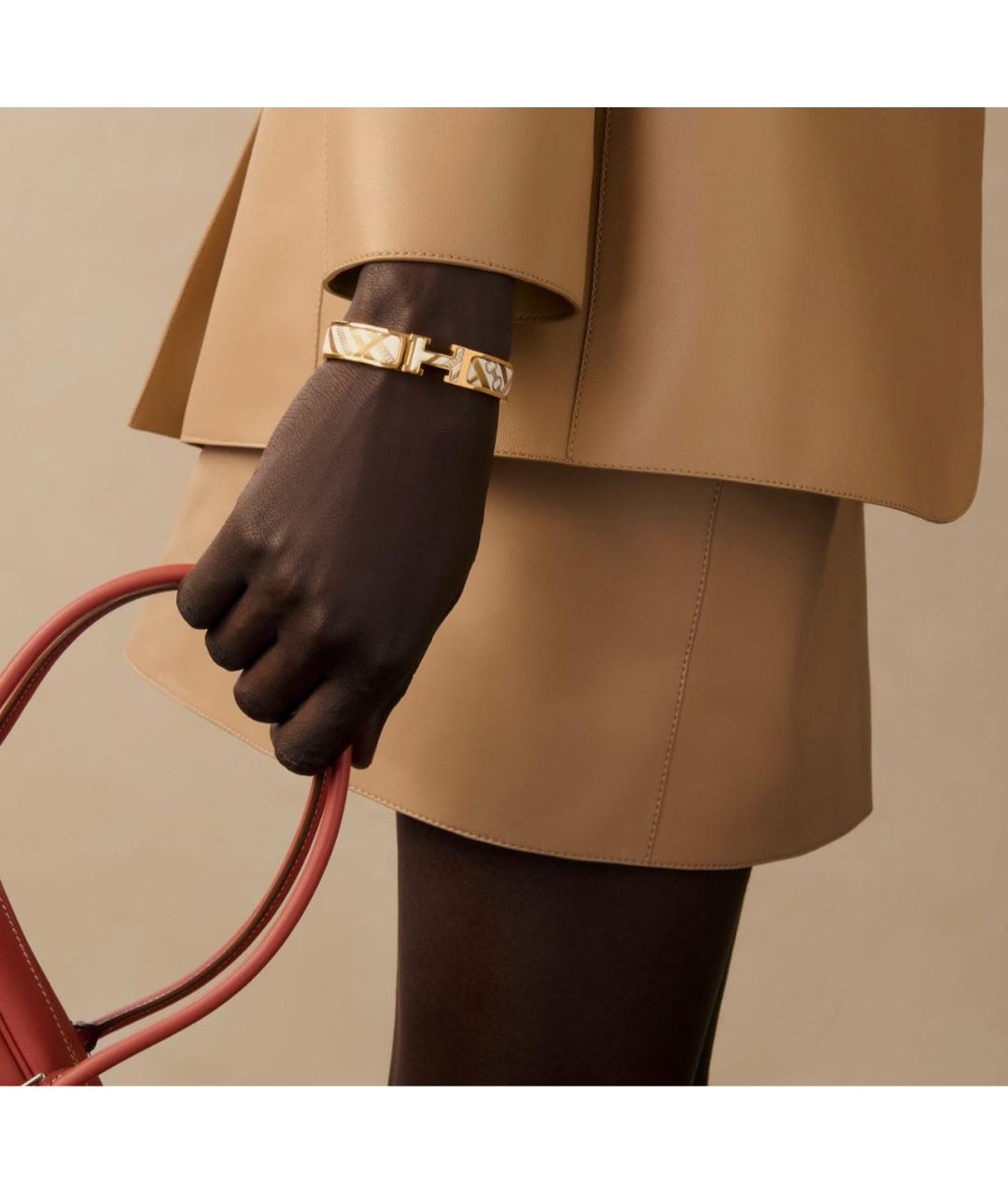 HERMES Белый металлический браслет, фото 3