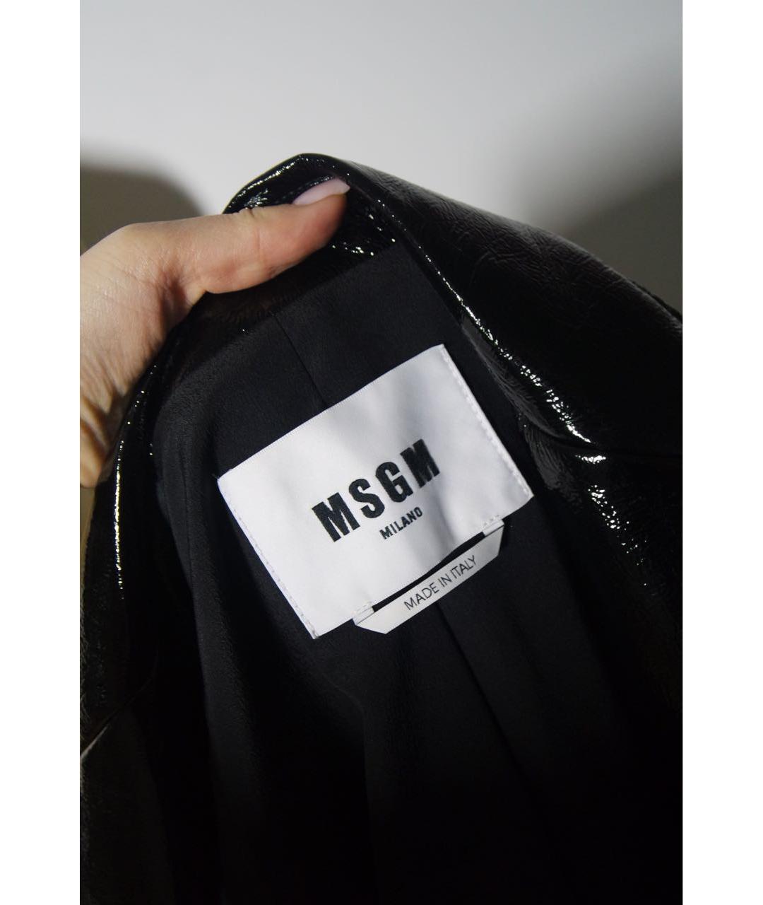 MSGM Черный полиуретановый жакет/пиджак, фото 2