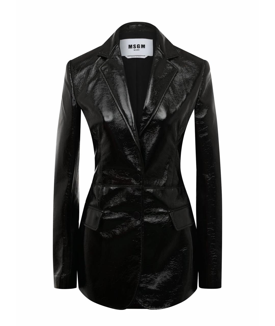 MSGM Черный полиуретановый жакет/пиджак, фото 1
