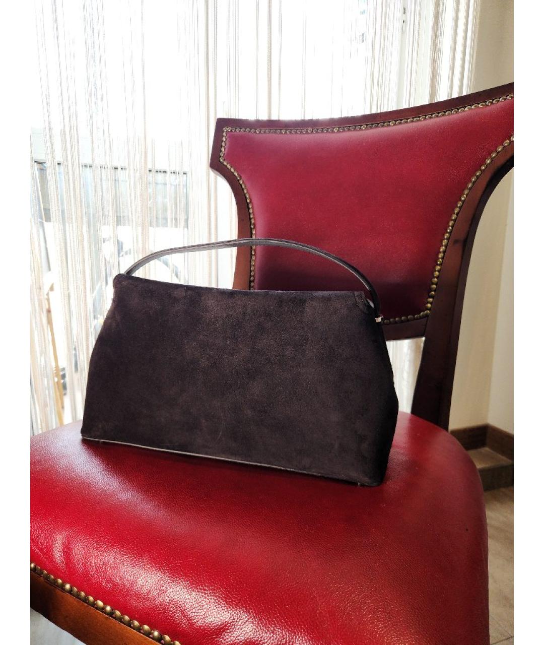 TOTEME Коричневая замшевая сумка через плечо, фото 3