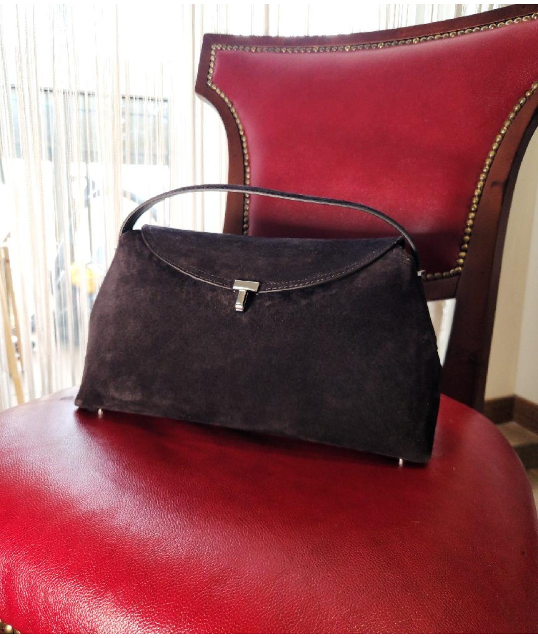 TOTEME Коричневая замшевая сумка через плечо, фото 6