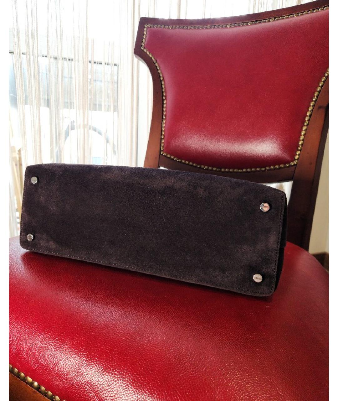 TOTEME Коричневая замшевая сумка через плечо, фото 4