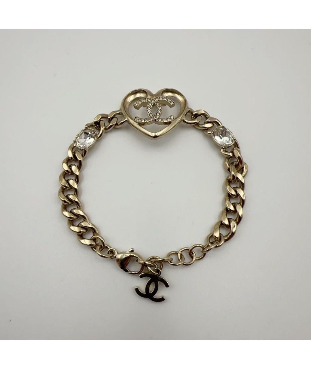 CHANEL Золотой металлический браслет, фото 6