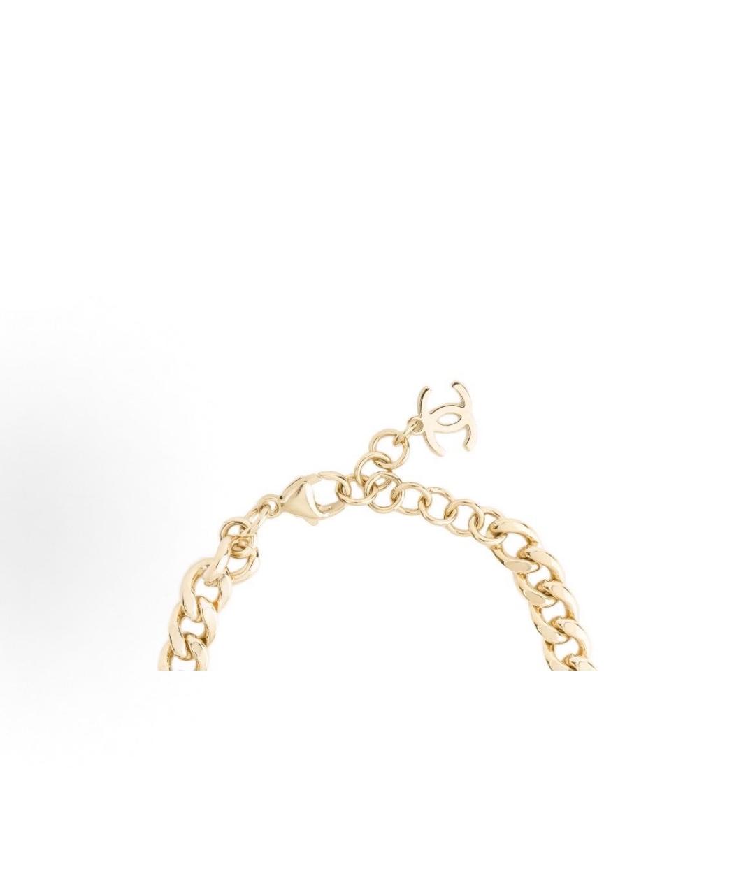 CHANEL Золотой металлический браслет, фото 2