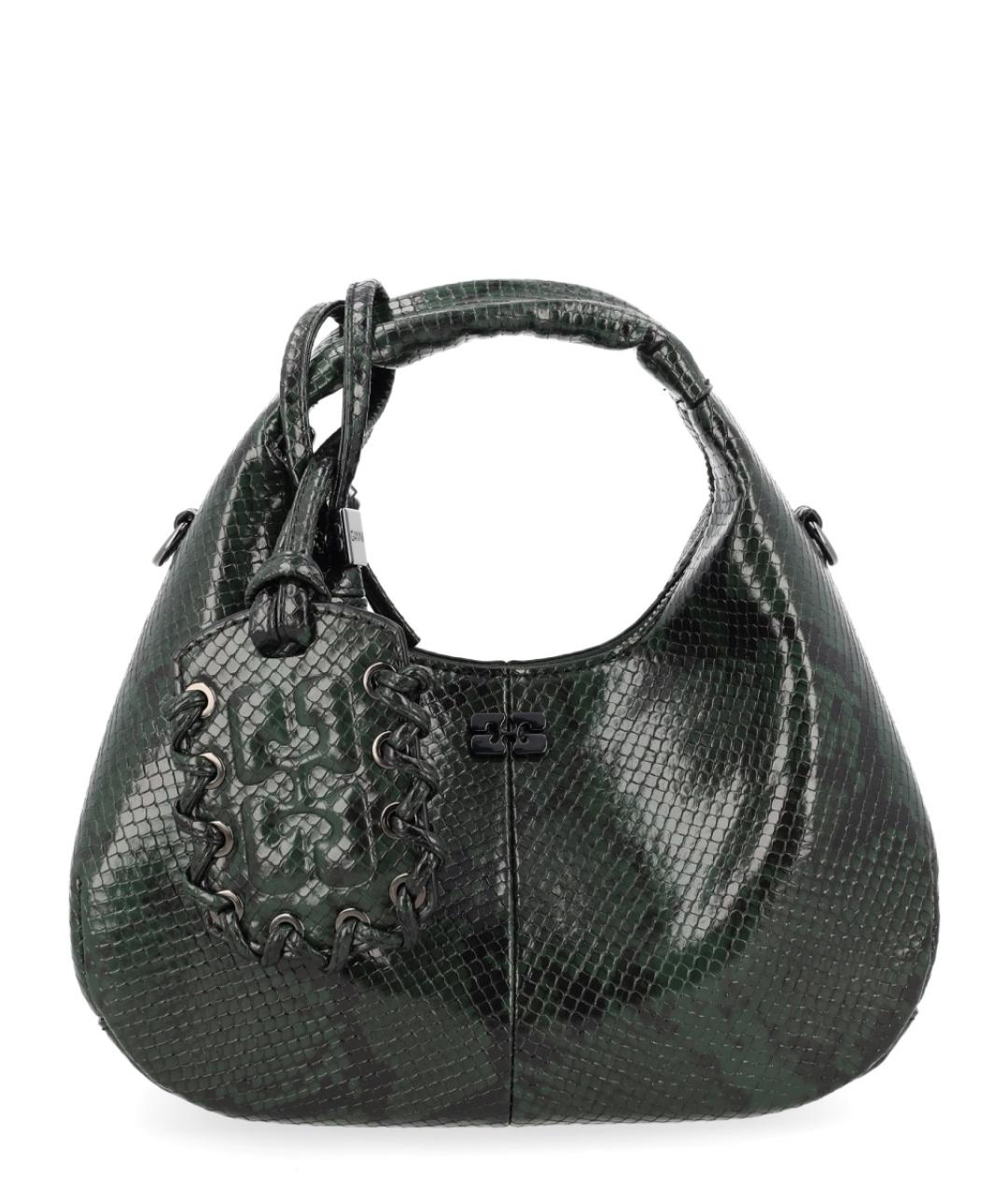 GANNI Зеленая синтетическая сумка тоут, фото 1