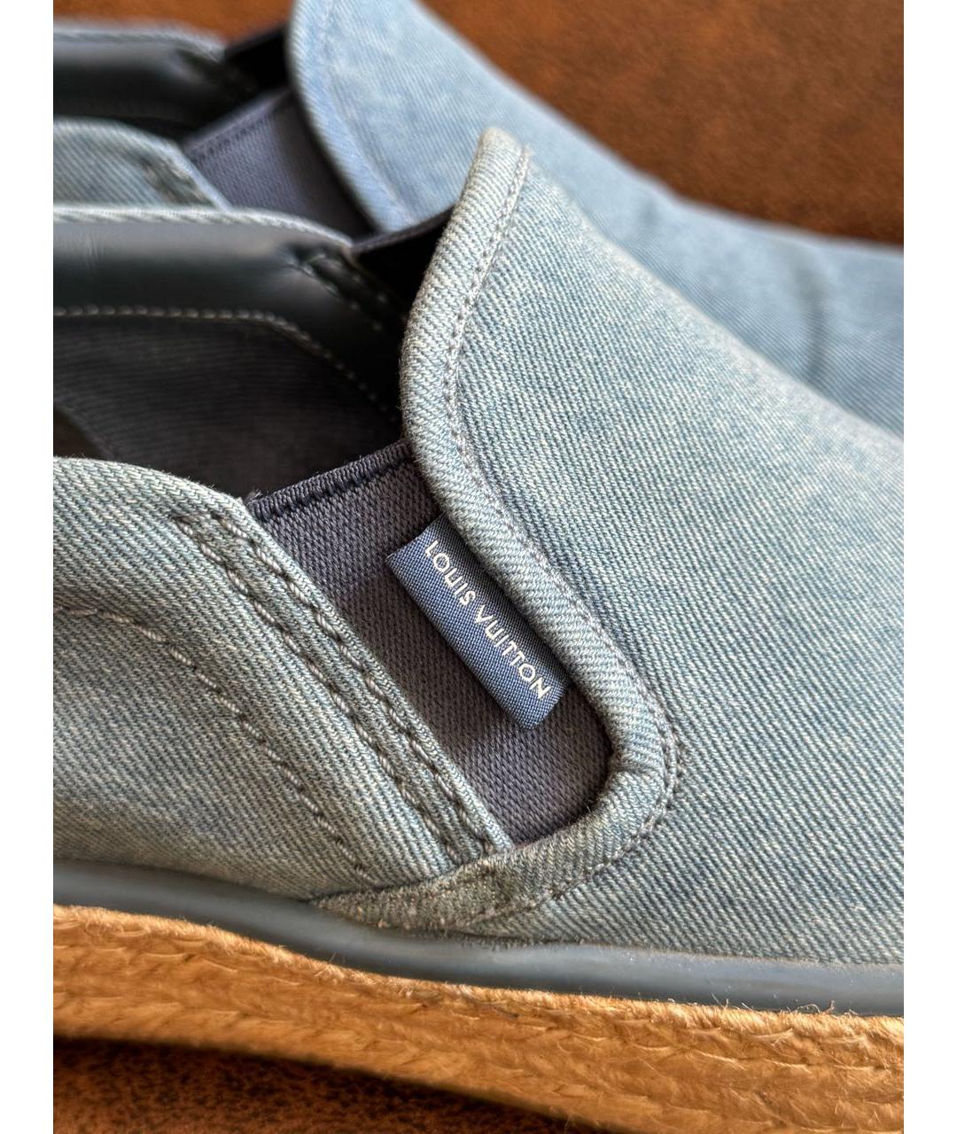 LOUIS VUITTON Голубые текстильные слипоны, фото 6
