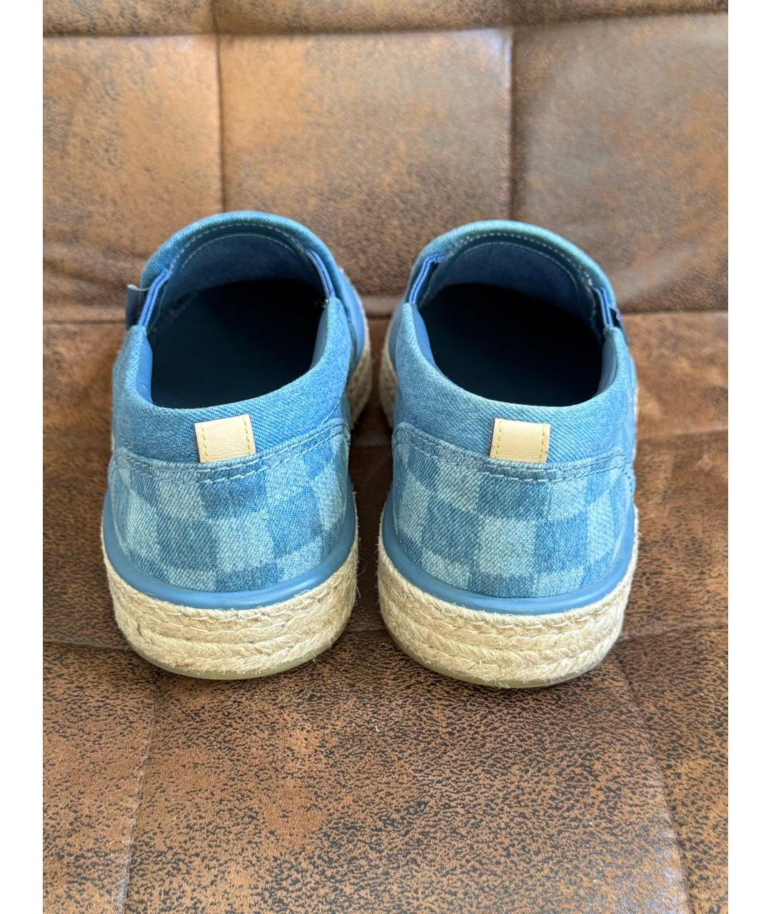 LOUIS VUITTON Голубые текстильные слипоны, фото 5