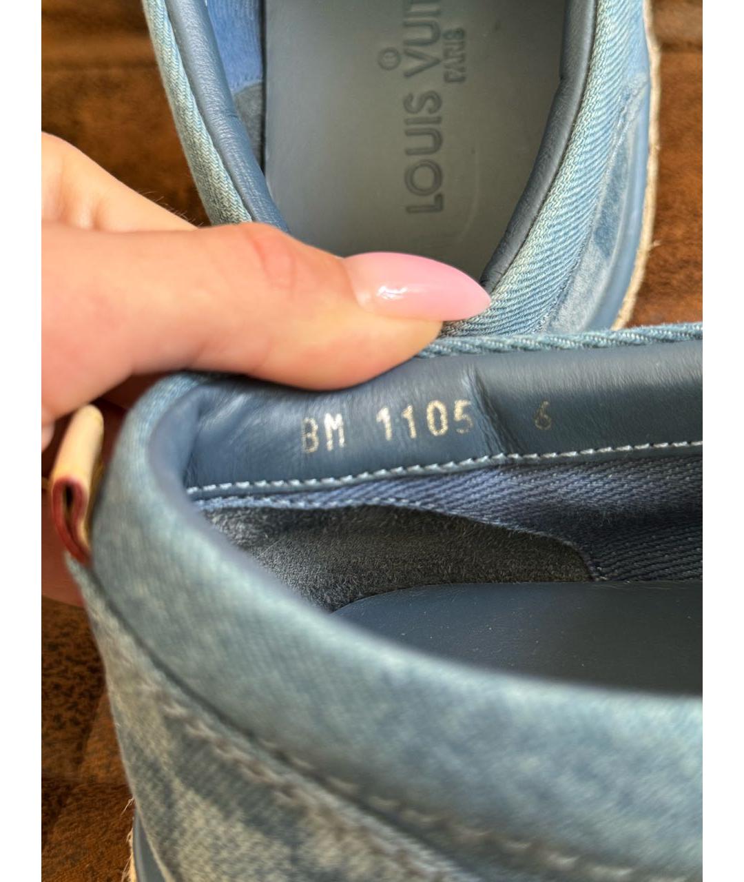 LOUIS VUITTON Голубые текстильные слипоны, фото 7