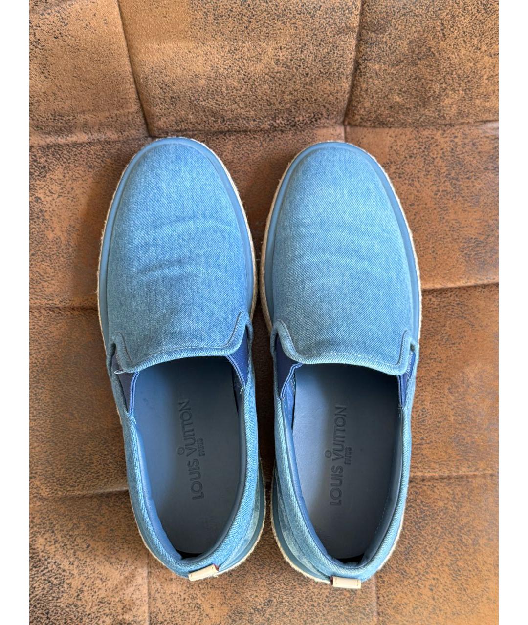 LOUIS VUITTON Голубые текстильные слипоны, фото 2